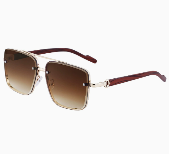 Men’s Sunglasses with Metal Frame and Tinted Lenses