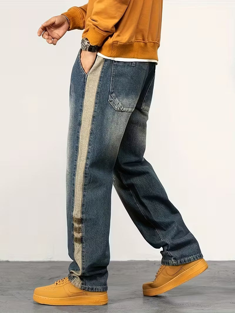 Men’s Straight-Leg Pants with Side Panel