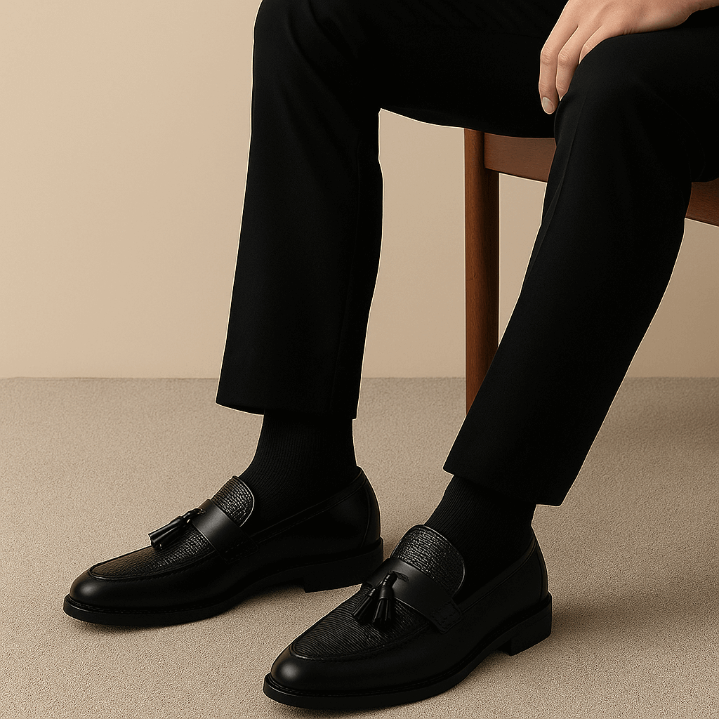 Men’s Loafers with Tassels and Woven Detailing