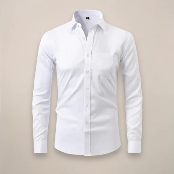 Men’s Long-Sleeved Shirt with Point Collar