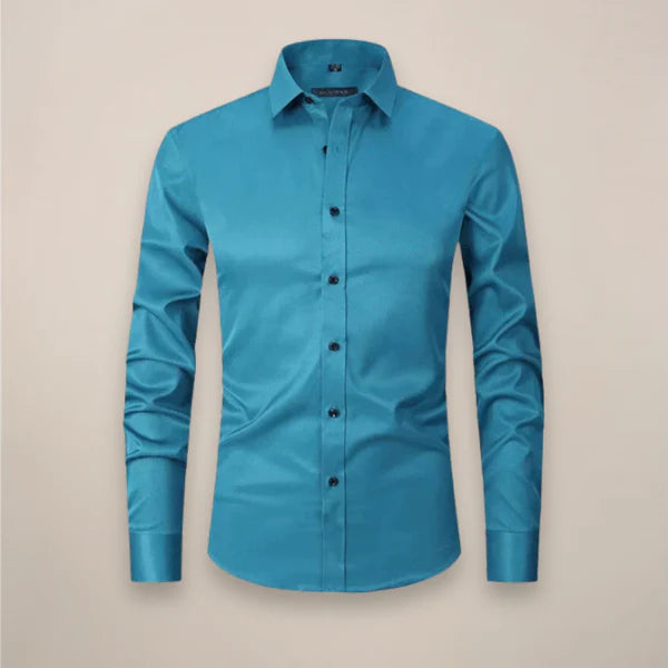 Men’s Long-Sleeved Shirt with Point Collar