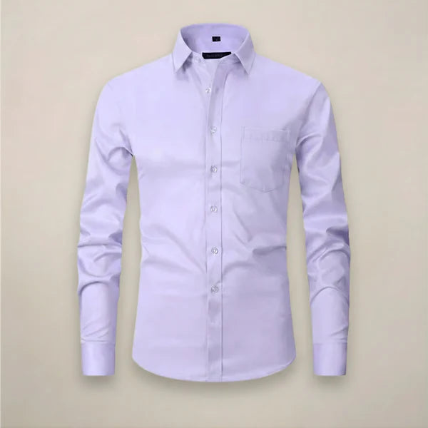 Men’s Long-Sleeved Shirt with Point Collar