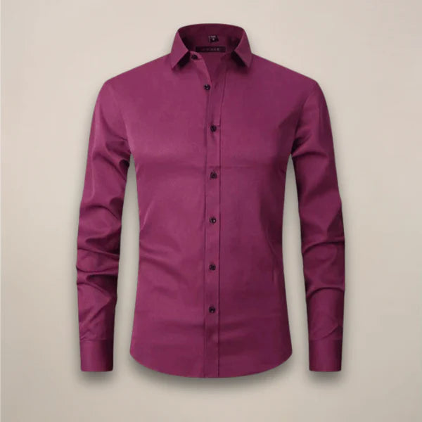Men’s Long-Sleeved Shirt with Point Collar