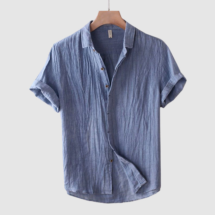 Men’s Shirt with Short Sleeves and Button Front