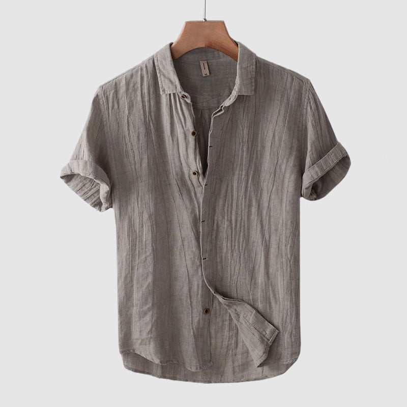Men’s Shirt with Short Sleeves and Button Front