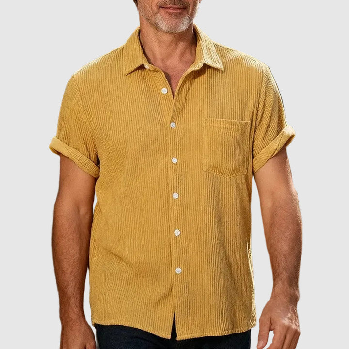 Men’s Short Sleeve Shirt with Chest Pocket and Button Closure