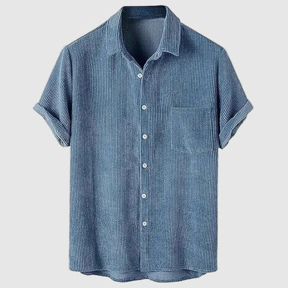 Men’s Short Sleeve Shirt with Chest Pocket and Button Closure