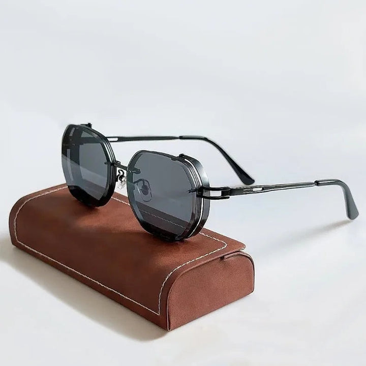 Men’s Sunglasses with Metal Accents and Round Frames