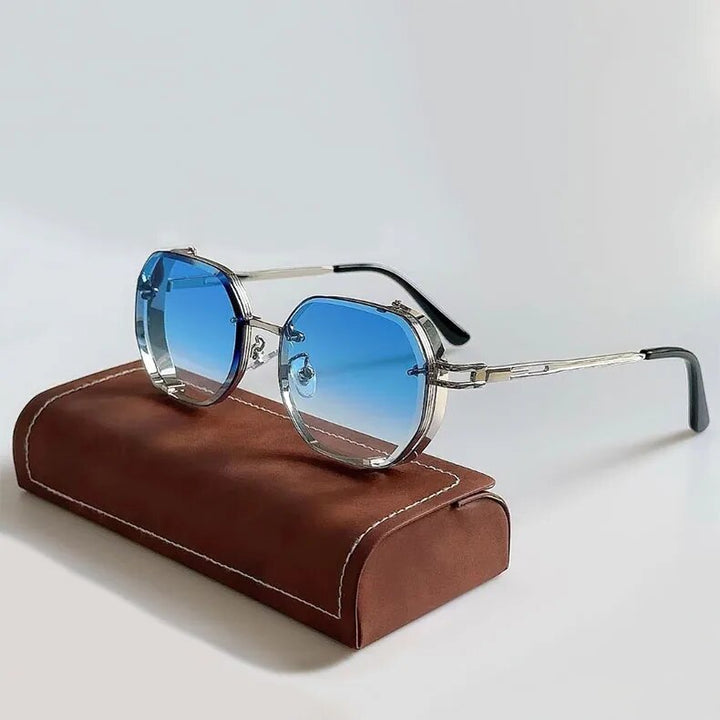 Men’s Sunglasses with Metal Accents and Round Frames