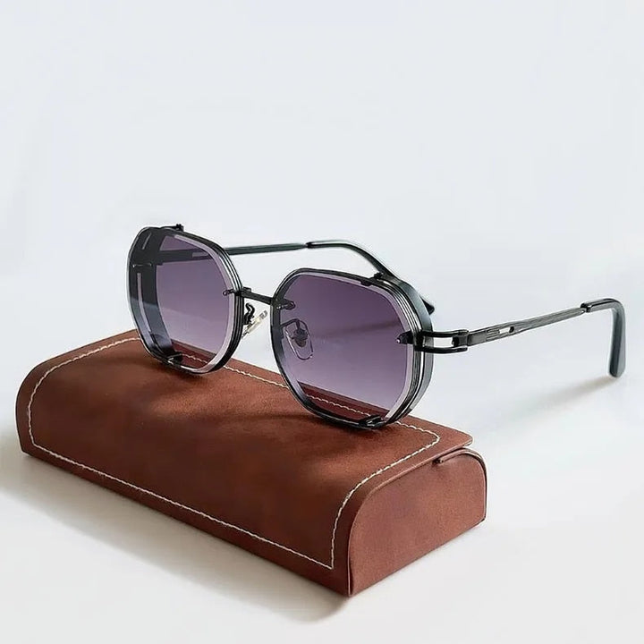 Men’s Sunglasses with Metal Accents and Round Frames