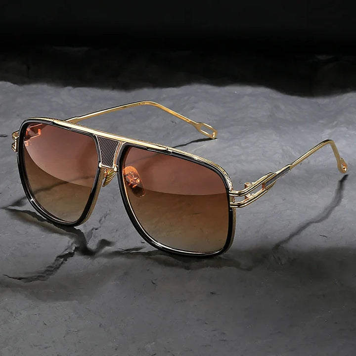 Men’s Sunglasses with Metal Frame and Double Bridge