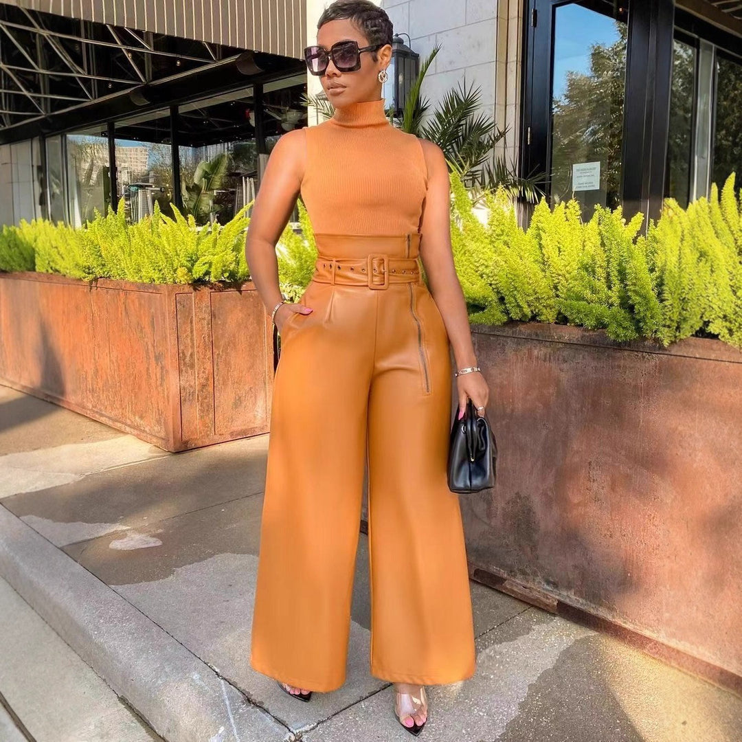Women’s High Waist Pants with Belt