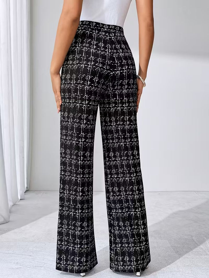 Women’s Pants with Abstract Grid Pattern