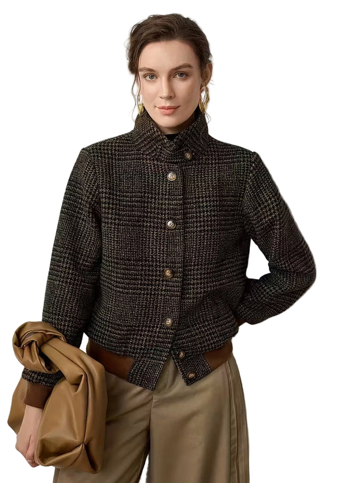 Women’s Plaid Jacket with Collar
