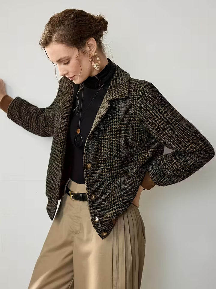 Women’s Plaid Jacket with Collar