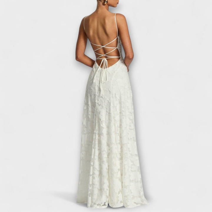 Women’s Maxi Dress with Spaghetti Straps and A-Line Skirt