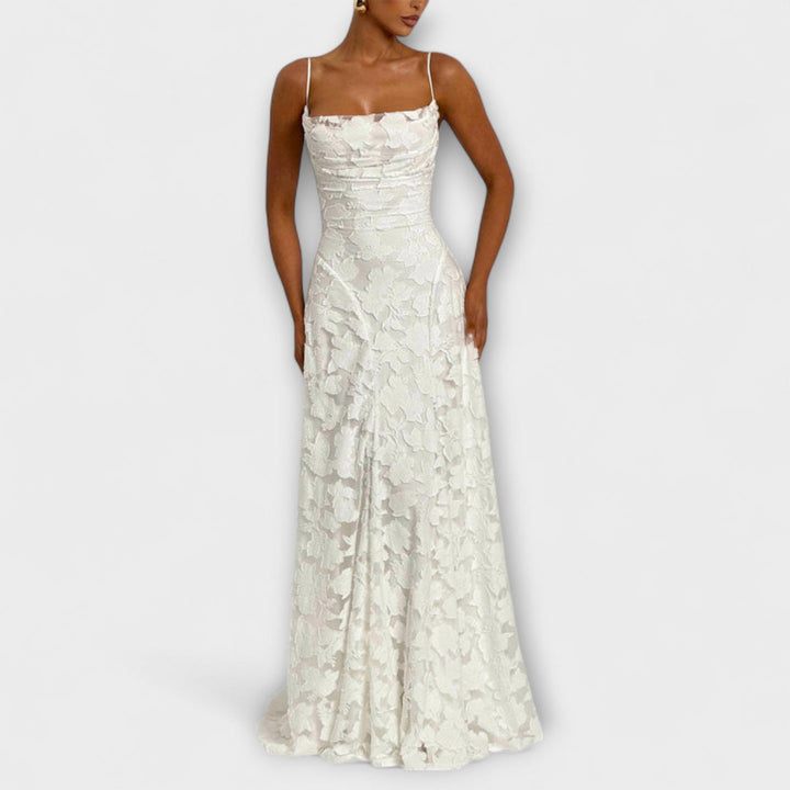 Women’s Maxi Dress with Spaghetti Straps and A-Line Skirt