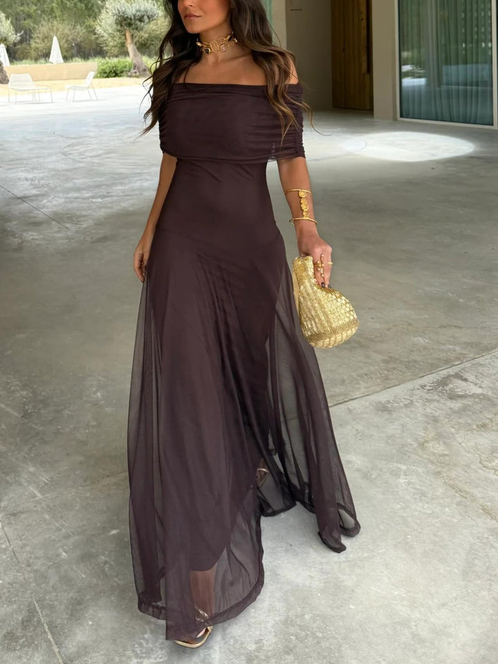 Women’s Dress with Off-the-Shoulder Sleeves