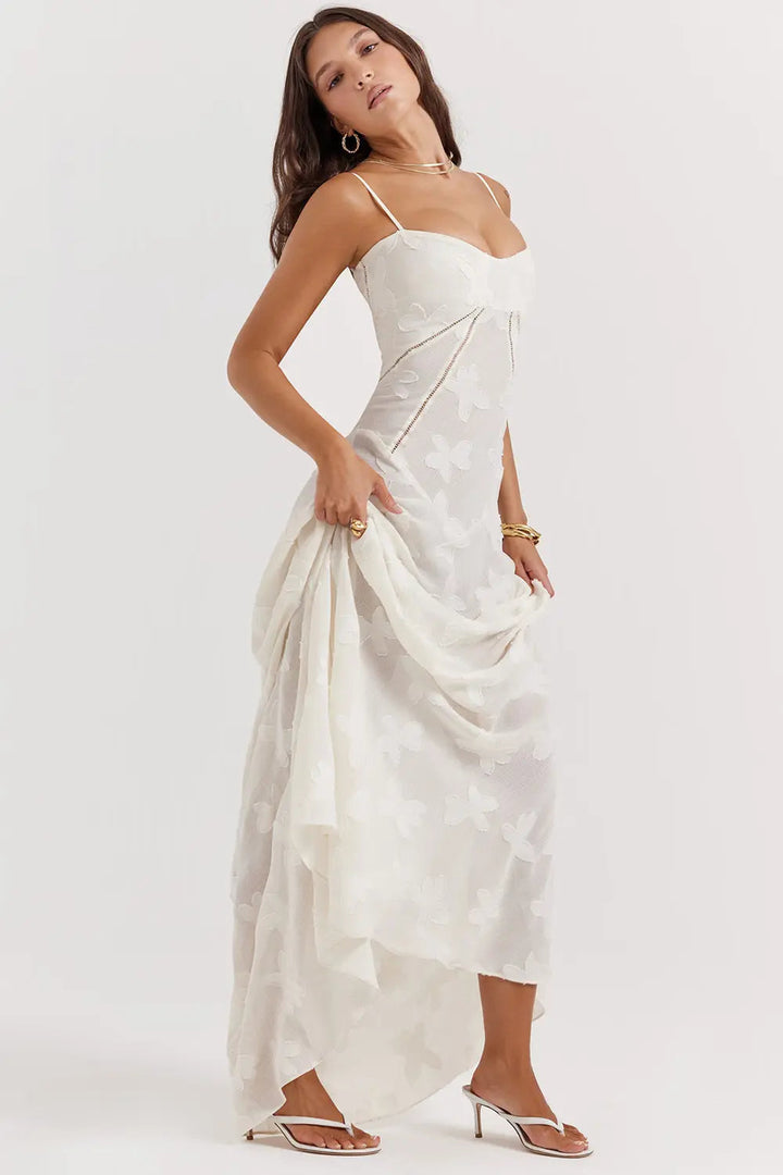 Women’s Dress with Spaghetti Straps and Lace-Up Back