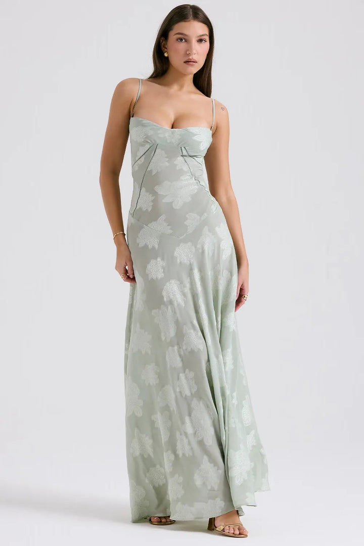Women’s Dress with Spaghetti Straps and Lace-Up Back