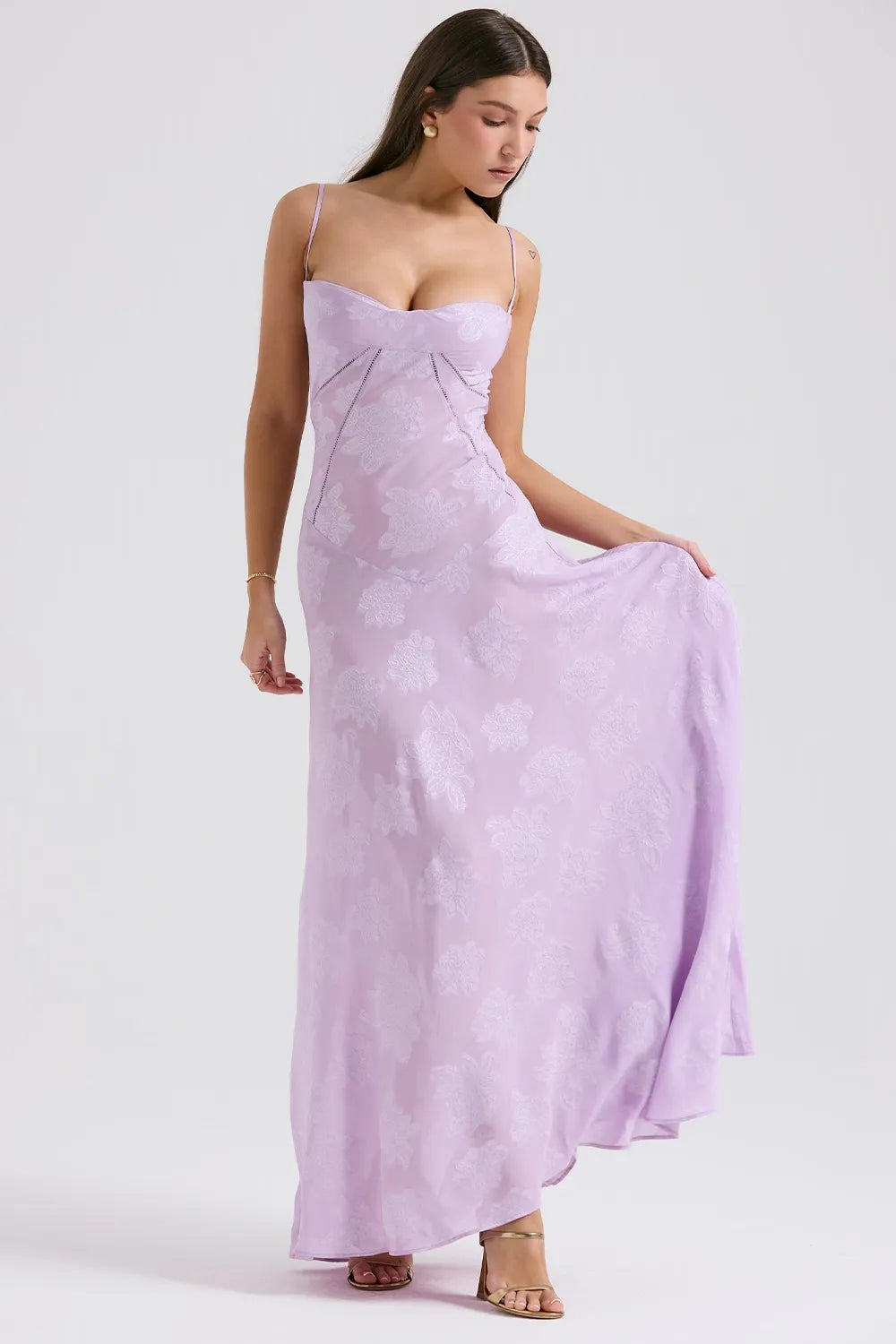 Women’s Dress with Spaghetti Straps and Lace-Up Back