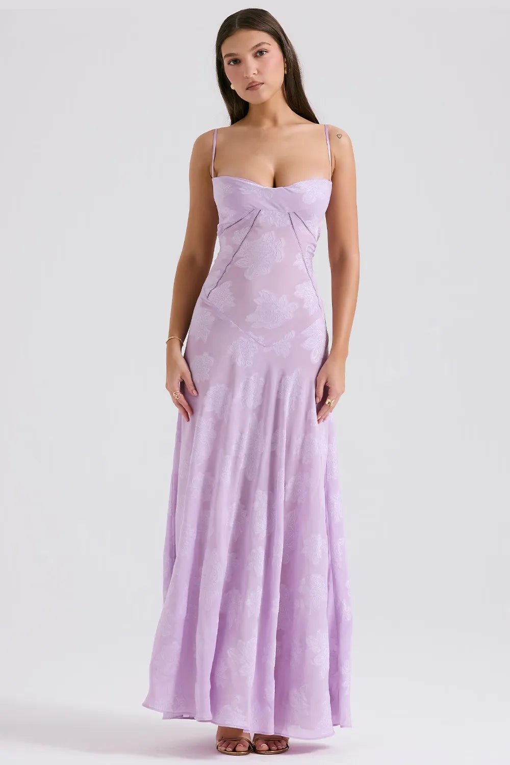 Women’s Dress with Spaghetti Straps and Lace-Up Back