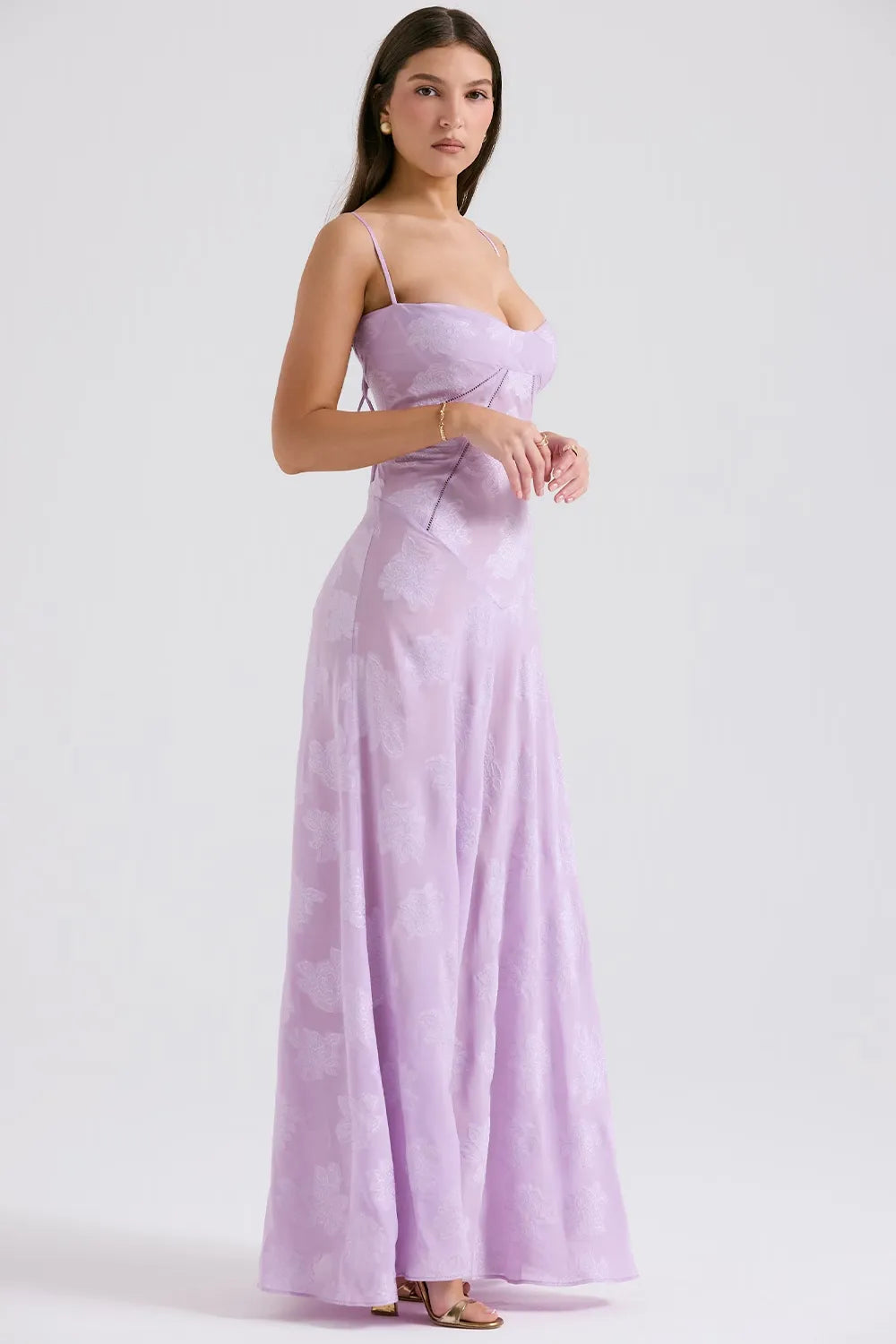 Women’s Dress with Spaghetti Straps and Lace-Up Back