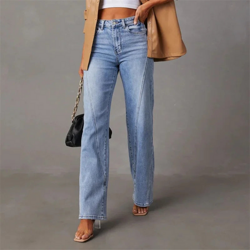 Women’s Jeans with Button Closure and Back Pockets