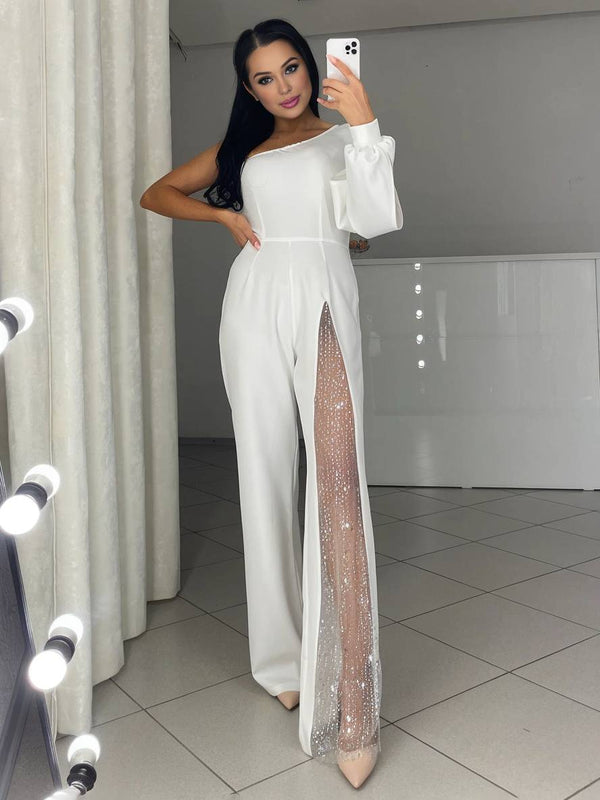 Women’s Jumpsuit with One-Shoulder Neckline