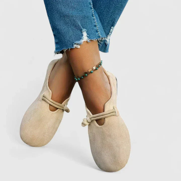 Women’s Loafers with Slip-On Design and Decorative Knot