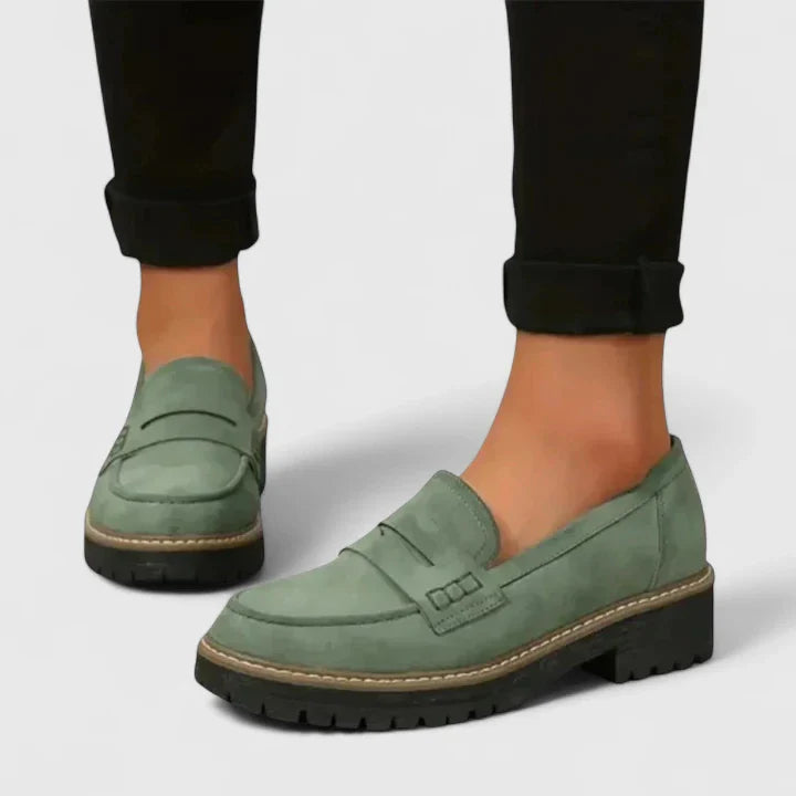 Women’s Loafers with Slip‑On Design and Lug Sole