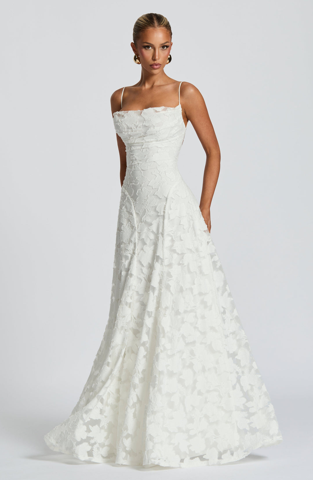 Women’s Maxi Dress with Cowl Neckline and Lace-Up Back