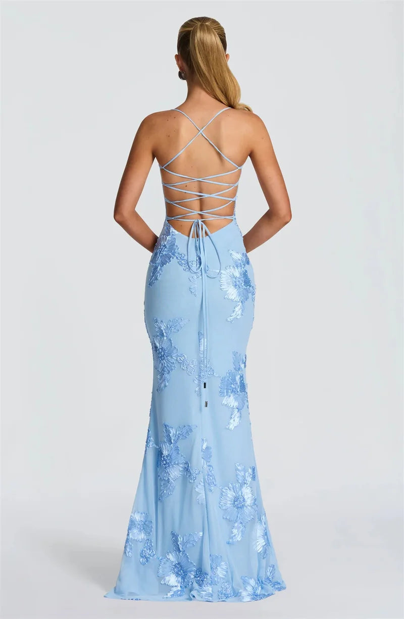 Women’s Maxi Dress with Spaghetti Straps and Floral