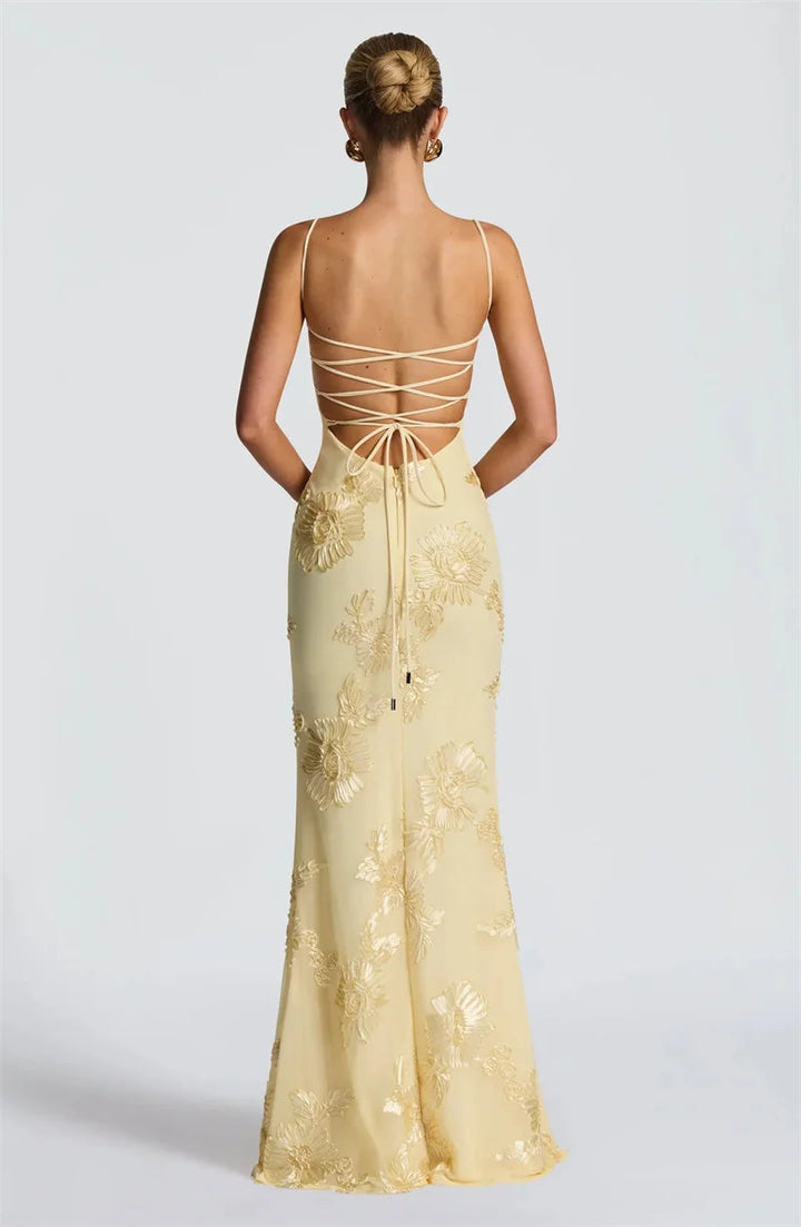 Women’s Maxi Dress with Spaghetti Straps and Floral
