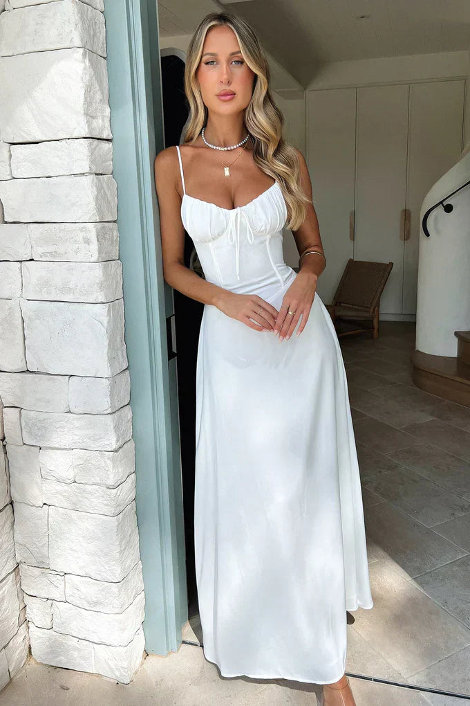 Women’s Maxi Dress with Spaghetti Straps and Tie Bow