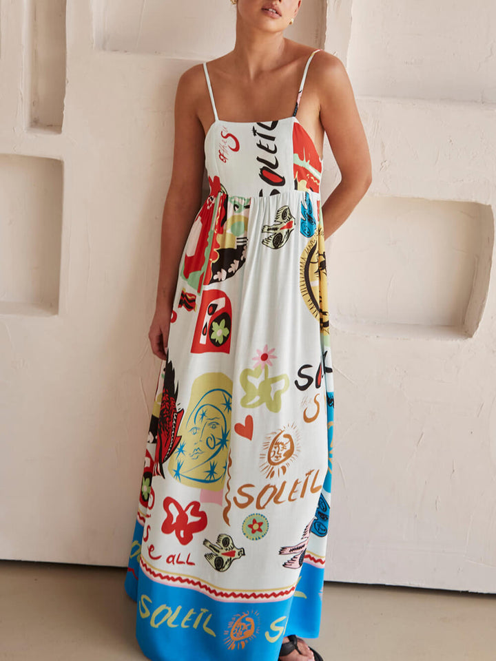 Women’s Maxi Dress with Standard Neckline and Short Sleeves
