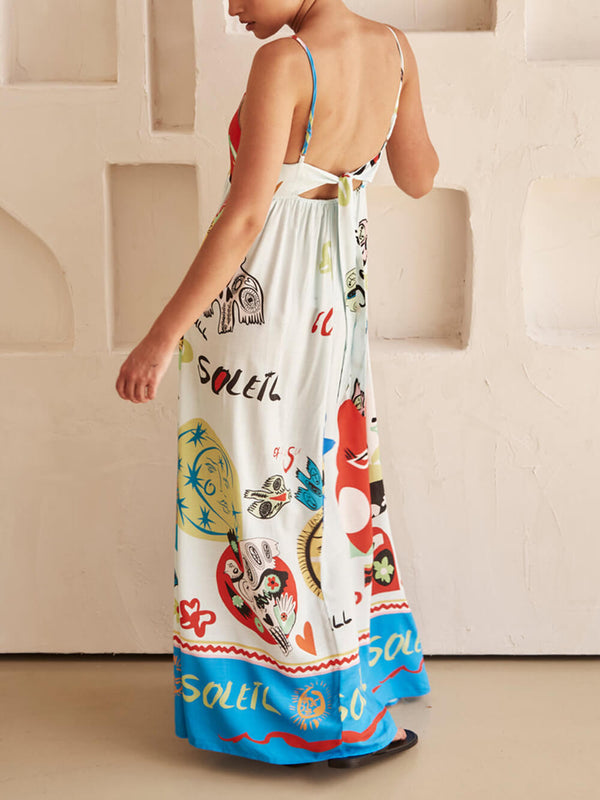Women’s Maxi Dress with Standard Neckline and Short Sleeves