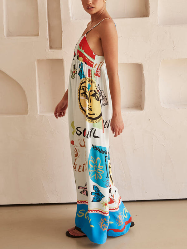 Women’s Maxi Dress with Standard Neckline and Short Sleeves
