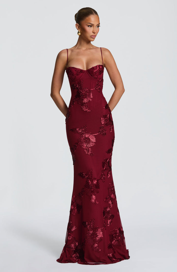 Women’s Maxi Dress with Sweetheart Neckline and Back Lacing