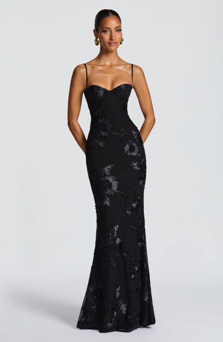 Women’s Maxi Dress with Sweetheart Neckline and Back Lacing