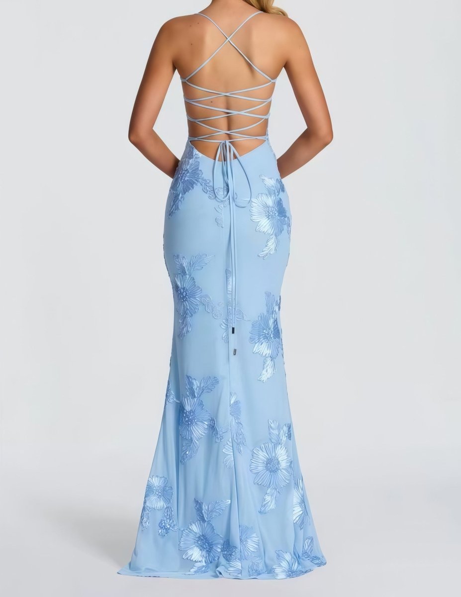 Women’s Maxi Dress with Sweetheart Neckline and Back Lacing