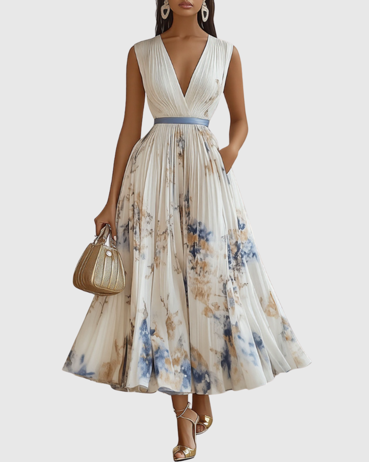 Women’s Maxi Dress with Sleeveless and Side Pockets