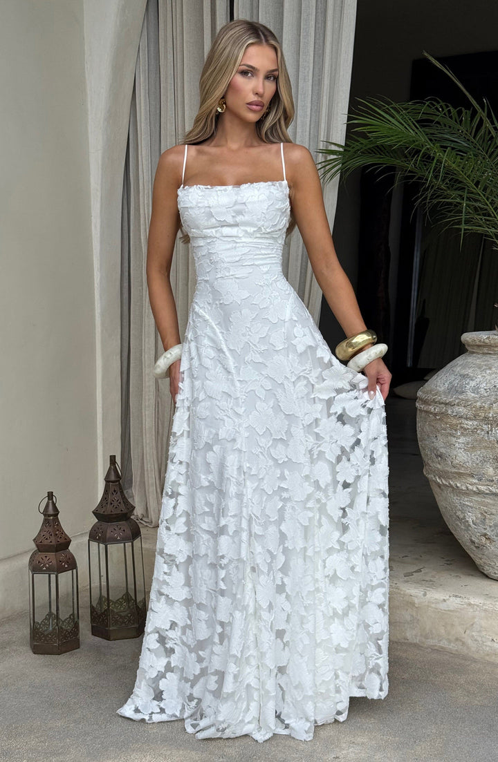 Women’s Maxi Dress with Waterfall Neckline and Lace-Up Back