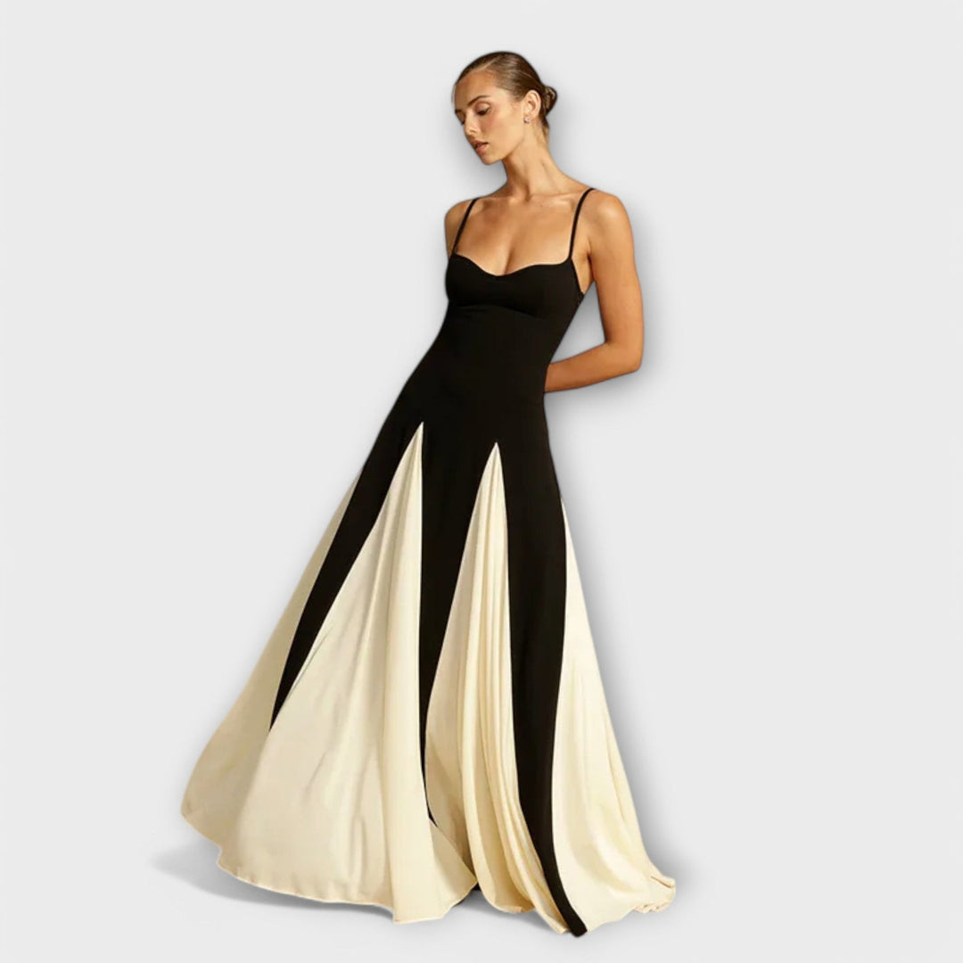 Women’s Maxi Sundress with Spaghetti Straps and Panel Seams