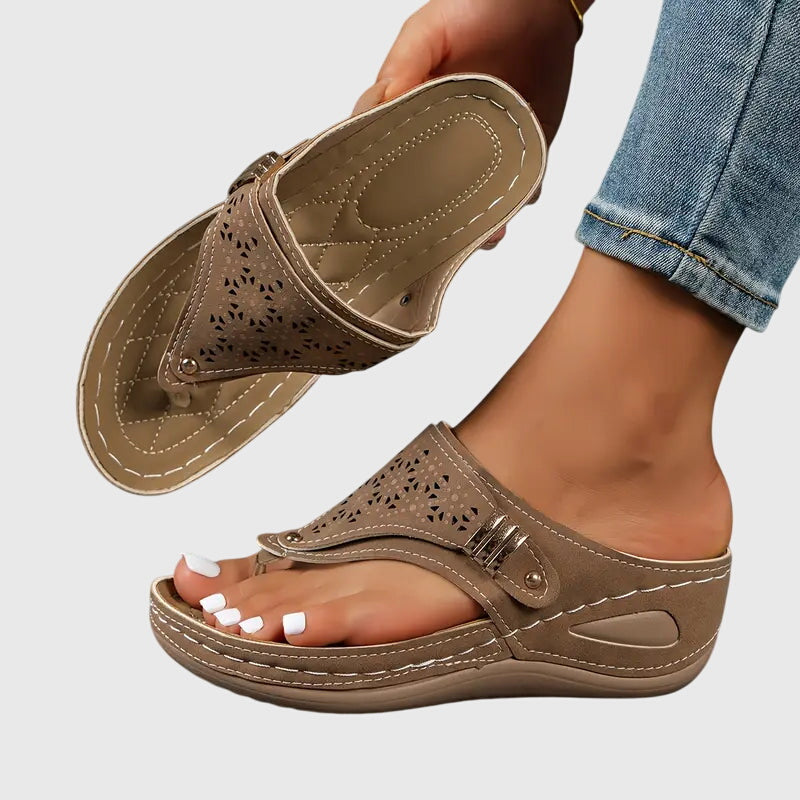 Women’s Sandals with Buckle Strap and Wedge Sole