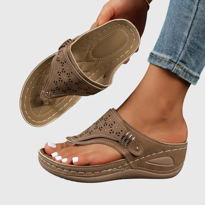 Women’s Sandals with Buckle Strap and Wedge Sole