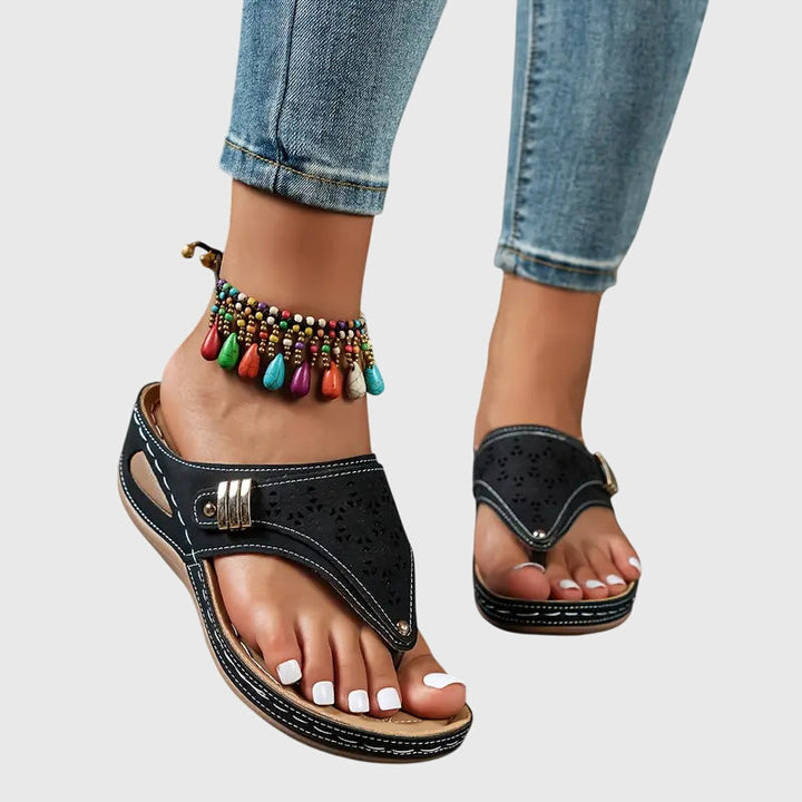 Women’s Sandals with Buckle Strap and Wedge Sole