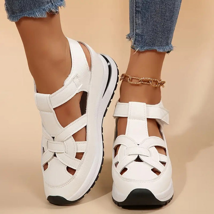 Women’s Sandals with Closed Toe Upper and Ankle Strap