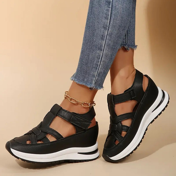 Women’s Sandals with Closed Toe Upper and Ankle Strap