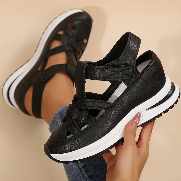 Women’s Sandals with Closed Toe Upper and Ankle Strap
